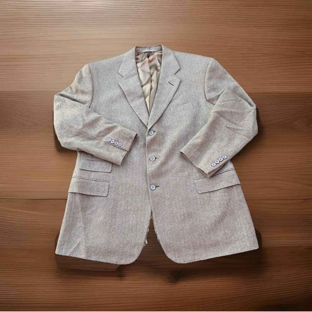 Polo Ralph Lauren Purple Label 100% Camel Hair Blazer Mens 44 Tan Used Formal